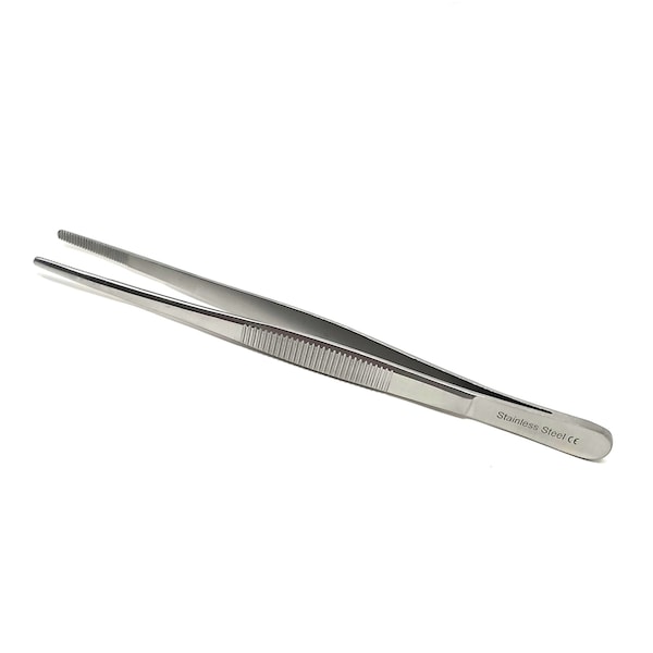A2Z Scilab Utility Tweezers Straight Serrated Jaws 4.5 Inch L, Stainless Steel A2Z-ZR972 - main